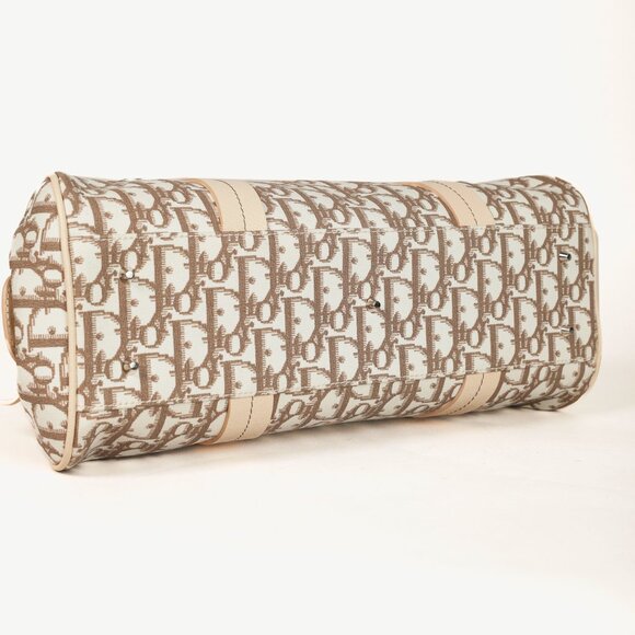 Christian Dior Vintage Flowers Beige Monogram Canvas Embroidered Frame Bag - Picture 5 of 14